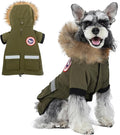 PINA Dog Coats for Small Dogs, Waterproof & Windproof Reflective Dog Jacket with Pocket, Warm Dog Cold Weather Coat with Flannel Lining & Faux Fur Hood