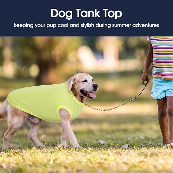 IECOii 2 Pack Dog T-Shirt for Small Dogs | Breathable Stretch Fit for Summer, UV Sun Protection for Chihuahua & Cats, Pink+Green,M
