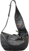 Noah & Paw Dog Sling Carrier for Small Dogs 5-18lb, Dog Sling for Small Dogs and Cats, Dog Carrier with Adjustable Padded Strap, Vegan Leather Lined with Fur, 3X Safety Features, Machine Washable