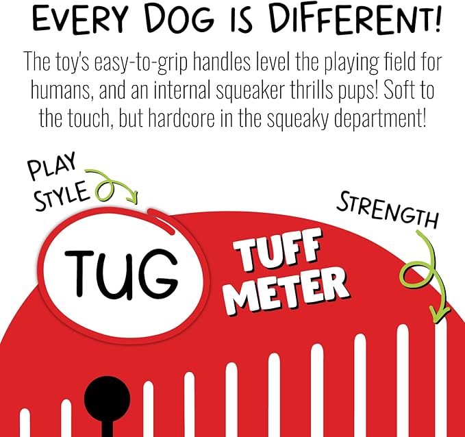 Jolly Pets Jolly Tug-a-Mal Turtle Tug/Squeak Toy, Small