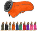 Fragralley Dog Coat Large, Waterproof Dog Jacket with Warm Fleece Lining, Adjustable Reflective Dogs Winter Coat, Turtleneck Pet Coats for Cold Weather (Orange XL)