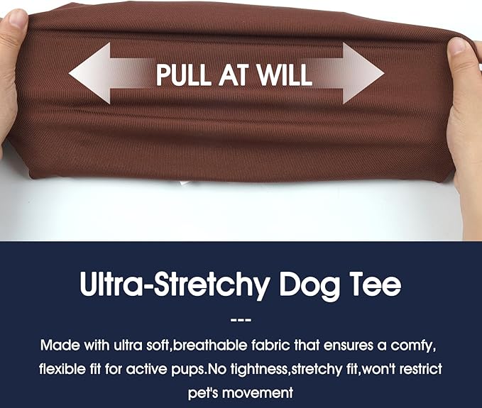 IECOii 2 Pack Dog T-Shirt for Small Dogs | Breathable Stretch Fit for Summer, UV Sun Protection for Chihuahua & Cats, Coffee+DarkRed,M