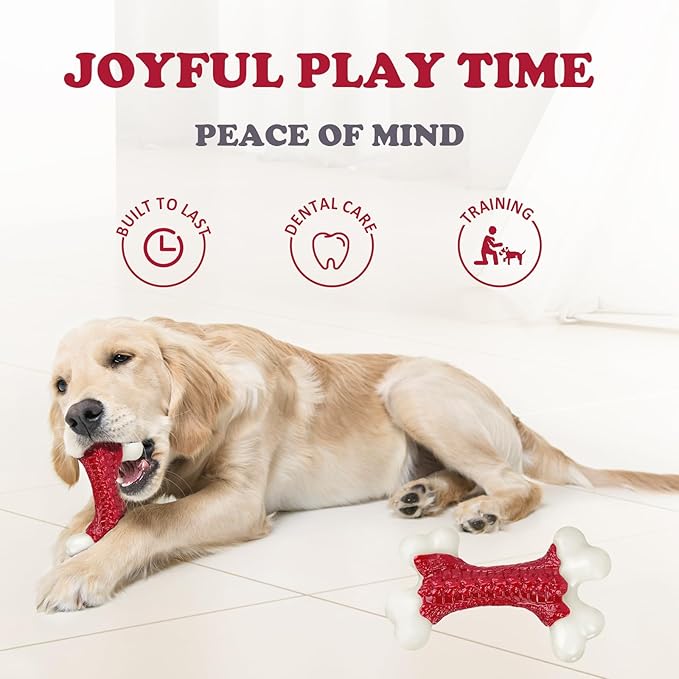 6-Pack Tough Dog Toys, Toys for Aggressive Chewers Large Breed, Chew Dogs, Bone Toy Nylon Dogs Almost Indestructible