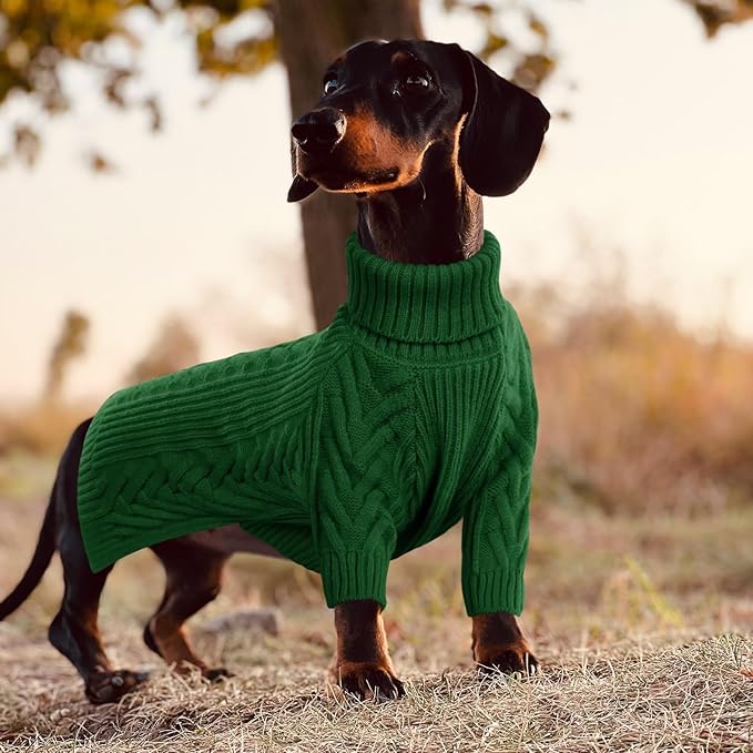 ASENKU XL Dog Sweater, Dog Sweaters for Extra Large Dogs,Pet Sweatshirt Apparel Turtleneck Pullover Winter Pitbull, Labrador Retriever(Dark Green, X-Large)