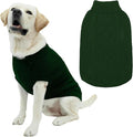 Mihachi Turtleneck Dog Sweater - Winter Coat Apparel Classic Cable Knit Clothes with Leash Hole for Cold Weather, Ideal Gift for Pet in New Year Army Green Large