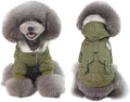 Warm Dog Hooded Trench Coat Windproof Parka Jacket for Cold Weather (M, Green)