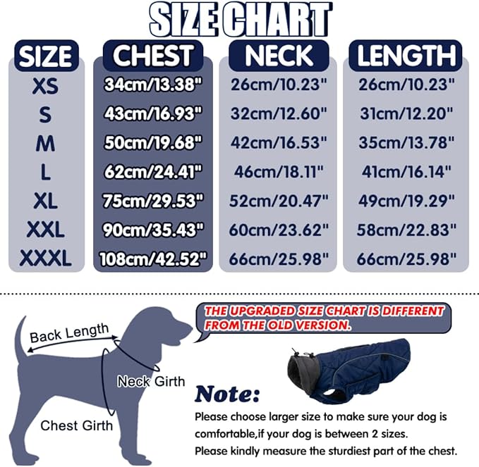 EMUST Winter Dog Coats, Fleece Pet Apparel for Cold Weather, British Style Windproof Warm Dog Jacket for Small Pet Coats for Winter, Dark Blue, XS