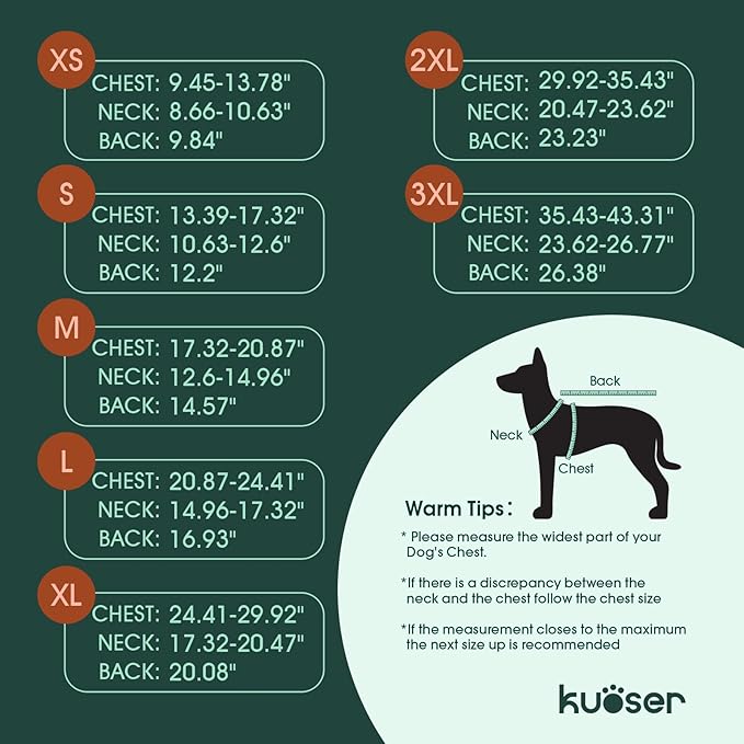 Kuoser Dog Coat Large, Cold Weather Reflective Waterproof Dogs Jacket with Warm Fleece Lining, Turtleneck Dog Winter Coat with Zipper, Doggy Snow Jacket Pet Coats for Small Medium Large Dogs, Red 3XL