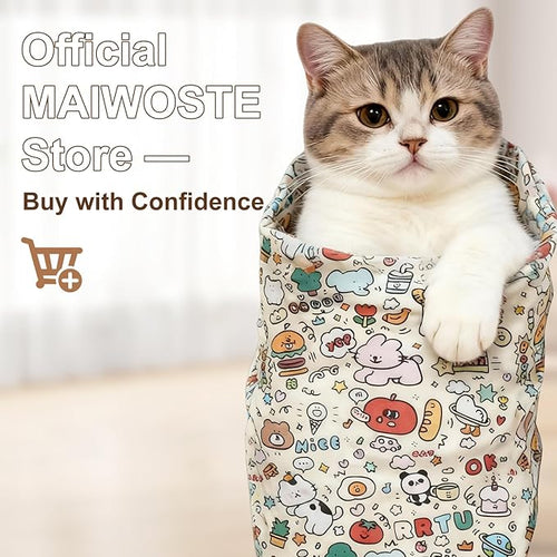 35.5" Extra Large Cat Grooming Wrap – Anti-Escape Cat Wrap for Cutting Nails, Brushing & Medication – Soft, Comfortable, Reusable, Self-Adhering, Holds Cats Up to 22lbs (Elephant Cat)
