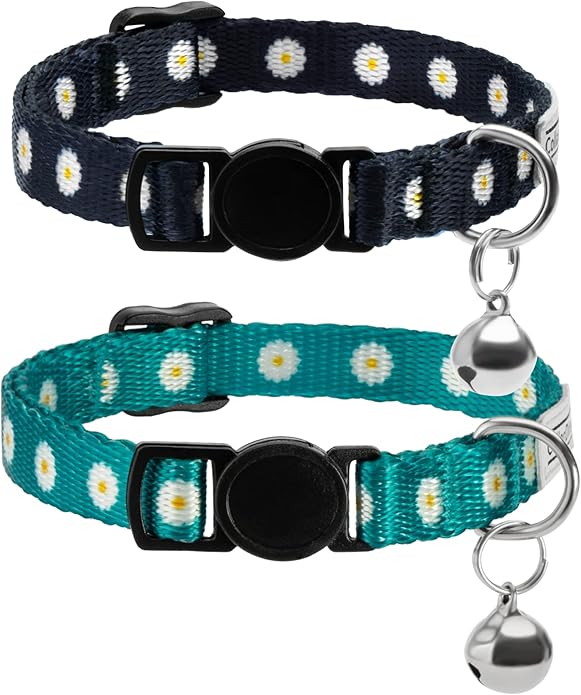 CollarDirect Cat Collar Breakaway with Removable Bell Set of 2 PCS