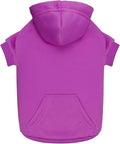Dog Sweaters for Medium Dogs Dog Hoodie Dog Sweater Solid Soft Brushed Fleece Dog Clothes Dog Hoodie Sweatshirt with Pocket(Purple-M)