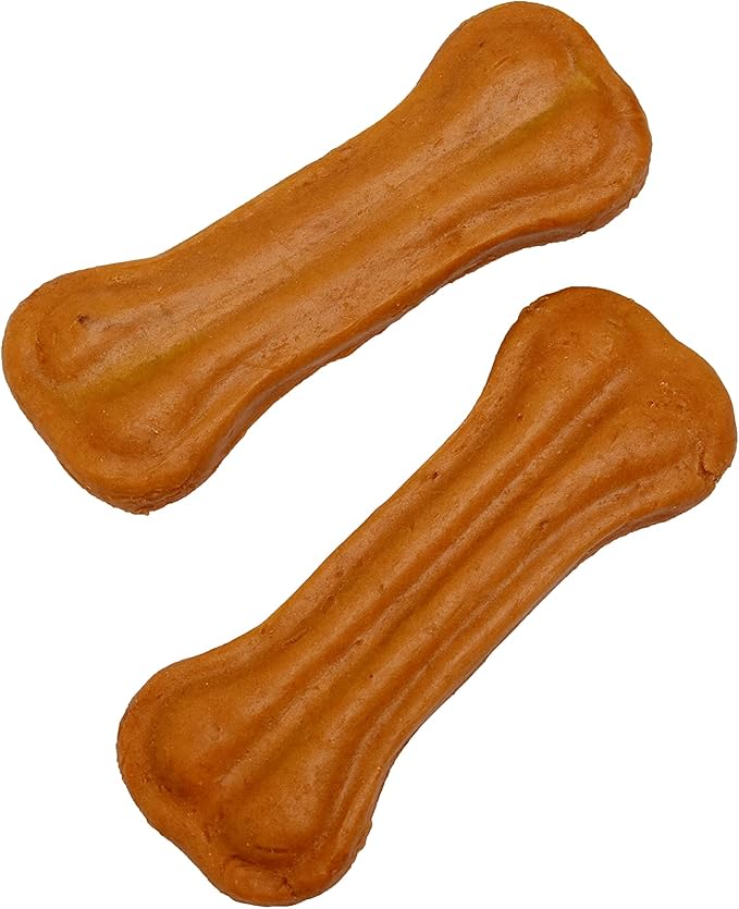 Ultra Chewy Turkey Tendon Pressed Bones for Dogs - Premium All-Natural, Hypoallergenic, Long-Lasting Dog Chew Treat, Easy to Digest, Ingredient Sourced from USA (6 Inches - 2 Pack)