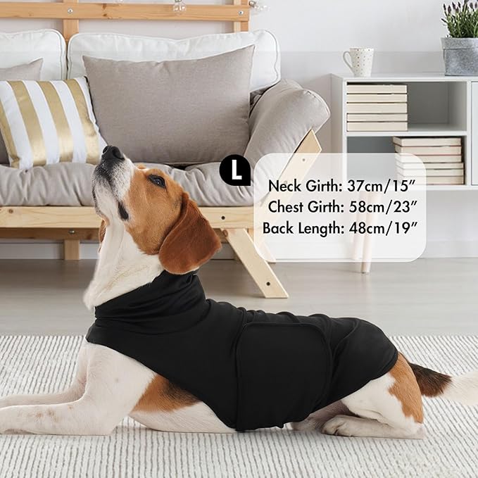 X-Large Dog Calming Shirt Adjustable with Chest,Sleeveless Lightweight for Walking | Separation Anxiety Vest for Fear of The Environment,Soft Breathable for All-Seasons(Black)