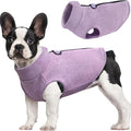 Idepet Dog Fleece Vest Sweater Zip Up Warm Pullover Dogs Jacket with D-Ring Leash Winter Cold Weater Coat Pet Sweatershirt Clothes Hoodie for Small Medium Dogs Boy Girl (Purple, XXL)