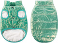 ASENKU Dog Winter Coat - Waterproof Windproof Dog Jacket, Warm Snowproof Doggie Puffer Vest for Cold Weather, Lightweight Snow Coats for Small Medium Large Dogs (Mint Green, L)