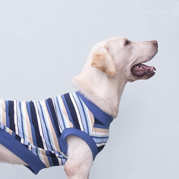 Extra Large Dog T Shirts Clothes Sleeveless Tank Top Vest for Labrador Rottweiler Great Dane, Blue, 4X-Large