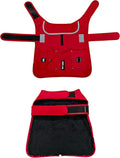 Joyride Harness FrostFlex Dog Winter Jacket - Fleece Lined & Water-Resistant - Snowsuit with Pockets for Treats & Poop Bags - Durable Cold Weather Dog Coat - Red Rush-XS