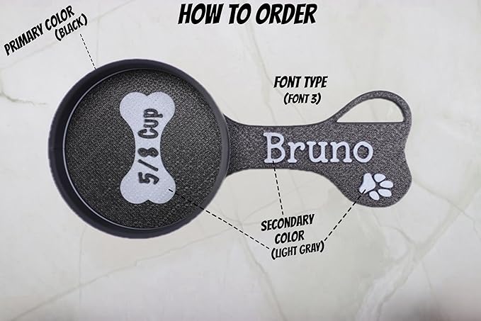 Personalized Dog Food Scoop Custom Scooper Pet Kibble Scoop Food Dispenser Dog Measuring Cup Custom Pet Accessories Gift Idea For Dog Lover (3oz - 3/8cup)