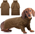 ASENKU Dog Sweater, Dog Sweaters for Medium Dogs, Warm Pullover Doggie KnitTurtleneck Warm Clothes for French Bulldog, Boston Terrier（Coffee, L）