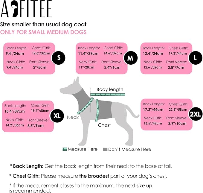 AOFITEE Dog Coat, Waterproof Dog Winter Jacket, Warm Fullbody Small Dogs Snowsuit, Winter Coat for Small Dogs, Zip Up Pet Puffer Jacket Fleece Vest, Outdoor Reflective Pet Snow Jackets, Rose Red XL