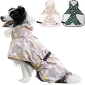 Dog Raincoat, Waterproof Windproof Dog Rain Jacket with Hood, Rain Coat with Leash Hole, Adjustable Raincoat Poncho for Small Medium Large Dogs Outdoor (Pink, Small)