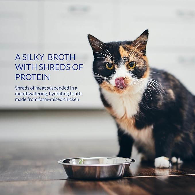 INABA Churu Broth for Cats, Side Dish Pouch, 1.4 Ounces per Pouch, 12 Pouches, Chicken with Scallop Recipe