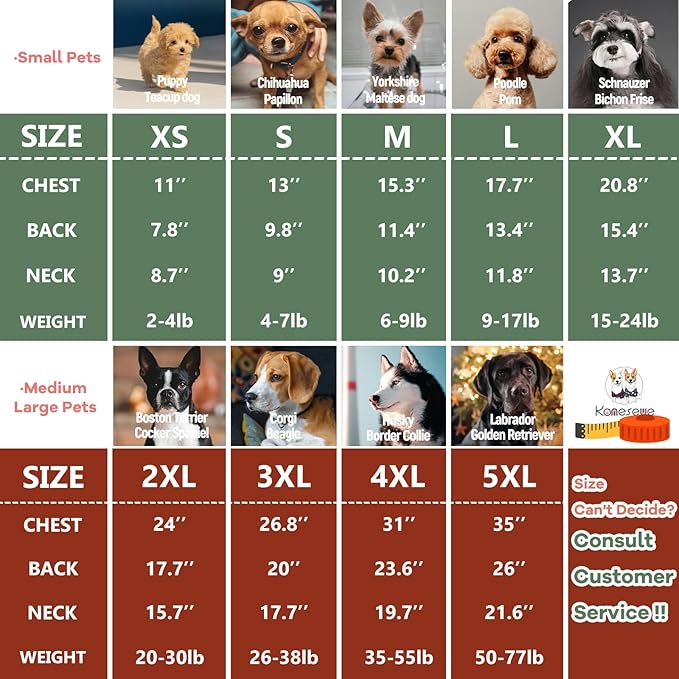 Koneseve Dog Shirts Soft Cat Clothes Comfy Cotton Stretchy for Small Dogs 2-Pack Rust & Mist Green L