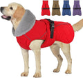Dog Coat, Waterproof Dog Winter Jacket with Adjustable Buckle, Reflective Turtleneck Pet Snow Vest Warm Fleece Sweater for Small Medium Large Dogs - Red, 3XL