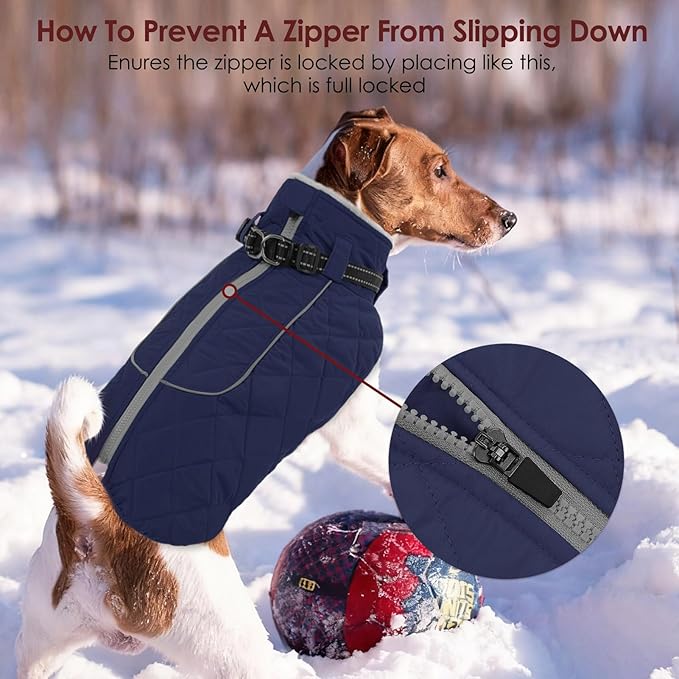 AOFITEE Winter Jacket for Extra Large Dogs, Warm Turtleneck Dog Coat with Back Zipper, Waterproof Dog Puffer Coat for Large Dogs, Pet Snowsuit Warm Snowsuit for German Shepherd, Weimar, Doberman