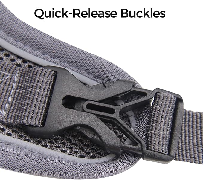 Cat Harness and Leash Set Escape Proof Tactical Large Kitten Harness Emotional Support Cat Vest, Grey, L