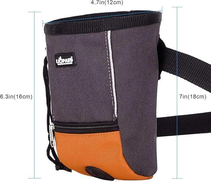 LIOPARD Treat Training Pouch for Dogs, Pet Treat Pouch, Dog Treat Pouches, Dog Treat Bag, Dog Training Treat Bag, Slanted Opening, Ideal for Dog Walking & Training (Orange)