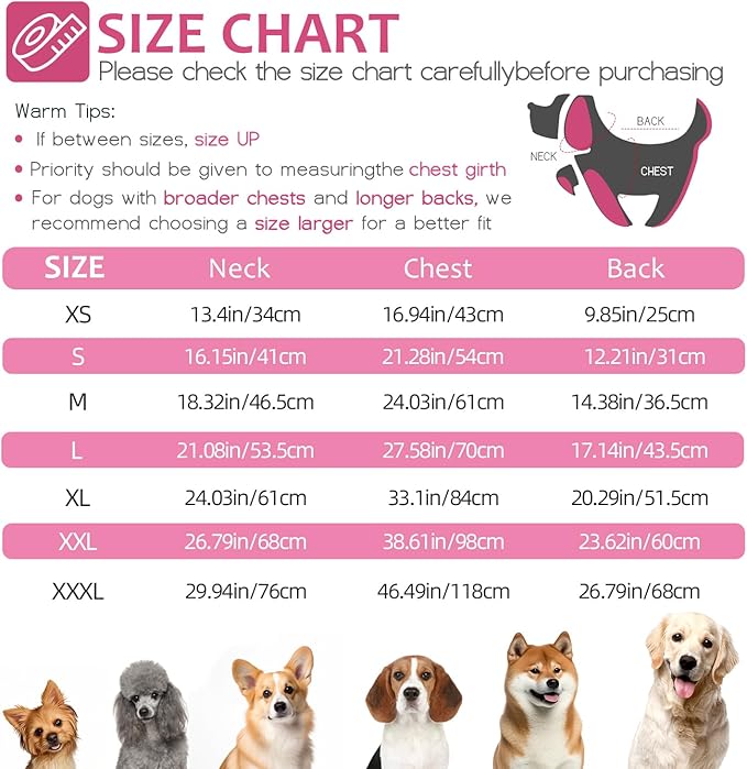Dog Winter Coat with Harness, Dog Jacket, Pet Clothes with Zipper on Back, Waterproof Windproof Warm Vest, Reflective Cold Weather Coats, for Small Medium Large Dogs, Thick, Pink, S