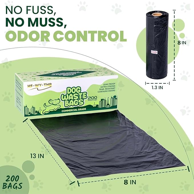 Dog Waste Bags 8000 Count - Replacement Doggie Poop Bags for Outdoor - Thick, Leakproof, Odor Control and Tear Resistant