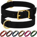 Leather Dog Collar - Heavy Duty Adjustable Soft Padded Pet Collars for Small Medium Large Dogs Breed - Black Green Brown Pink Red Blue (Black, S, 9"-12" Neck Fit)