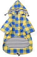 Dog rain Coat Waterproof Raincoat Puppy Jacket with Legs Buttons Zipper Hood Drawstring Fit for Yorkie Terrier Schnauzer Poodle Border Collie Labrador Golden Retriever 8lbs to 80lbs Yellow S