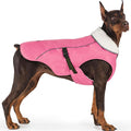 EMUST Dog Winter Coat, Thick Windproof Dog Jacket, Pet Winter Vest for Small/Medium/Large Dogs, Pink, XXL