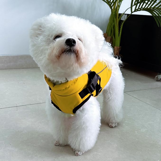 Dog Winter Coat Reflective Water-Resistant Jacket, Fleece Lined Windproof Puppy Coat with Back Zipper & D-Ring, Cold Weather Dog Coats for Small Medium Large Dogs (L, Orange)