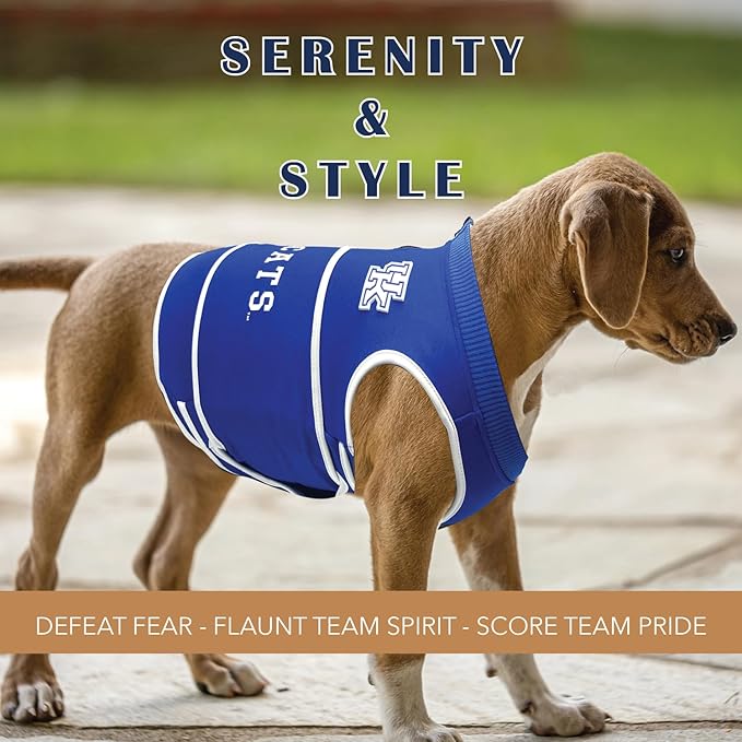 NCAA Kentucky Wildcats Dog Anxiety Shirt Calming Soothing Vest for Dogs Cats with Anxiety, Fears, Fireworks, Loud Noises, Dark, Lonely Keeps Dogs Calm & Feeling Safe, Relaxing Jacket, Medium