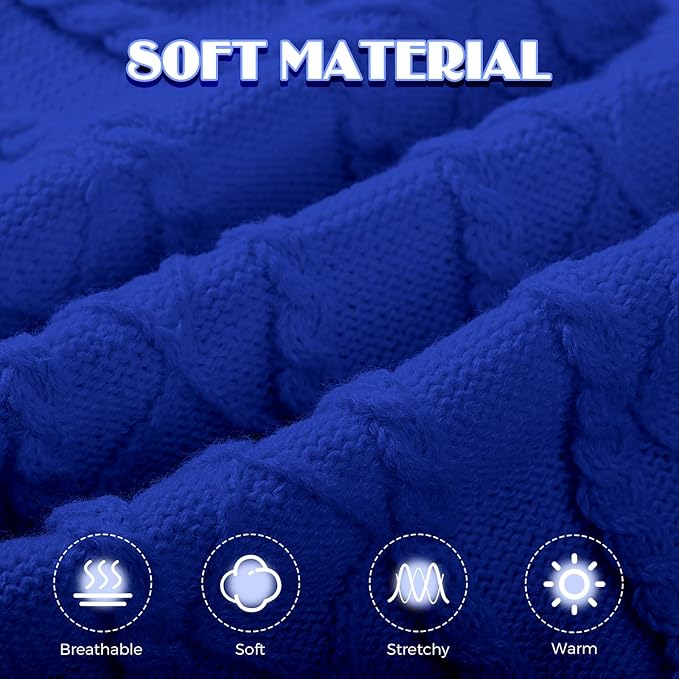 Dog Sweaters for Small Medium Large Dogs Girl, Soft Warm Turtleneck Pup Dogs Shirt, Double Knitting Collar for Outdoor Playing, Warm Dog Clothes (L,Royal Blue)