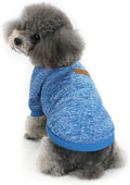 Idepet Pet Dog Classic Knitwear Sweater, Fleece Coat for Small,Medium,Large Dog,Warm Pet Dog Cat Clothes,Soft Puppy Customes (S, Blue)