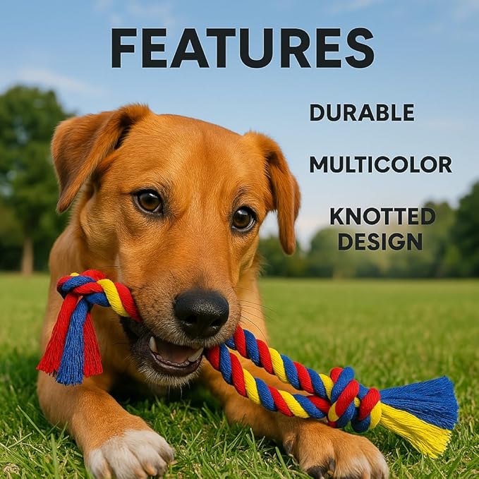Dog Rope Toys Heavy Chew Toys for Medium & Large Breed Dogs – Durable Rope Toy Set for Teething, Chewing, and Interactive Play(Set of 3 Toys)