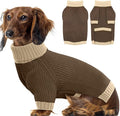 Dog Sweater XL, Turtleneck Sweaters for Large Dogs Girl Boy, Thermal Knit Sweatshirt with Leash Hole Easy Walking, Warm Big Dog Holiday Clothes Christmas for Beagle Corgi Cocker Spaniel, Brown XL