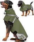 Dog Raincoat for Small Dogs, Adjustable Rain Jacket for Dogs, for Adventures, Walking, Hunting（S,Dark Green）