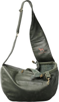 Noah & Paw Dog Sling Carrier for Small Dogs 5-18lb, Dog Sling for Small Dogs and Cats, Dog Carrier with Adjustable Padded Strap, Vegan Denim Lined with Fur, 3X Safety Features, Machine Washable
