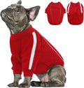 Queenmore Large Christmas Dog Sweater, Cozy Fleece Dog Sweatshirt, Warm Winter Fleece Jacket for Small, Medium & Large Dogs with Leash Hole/Reflective Stripes Red