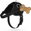 Bark Appeal Black No-Pull Dog Harness for Small to Medium Sized Pets – Adjustable, Reflective Vest with 3 Leash Clips for Added Control, Easy Walks & Training – Medium