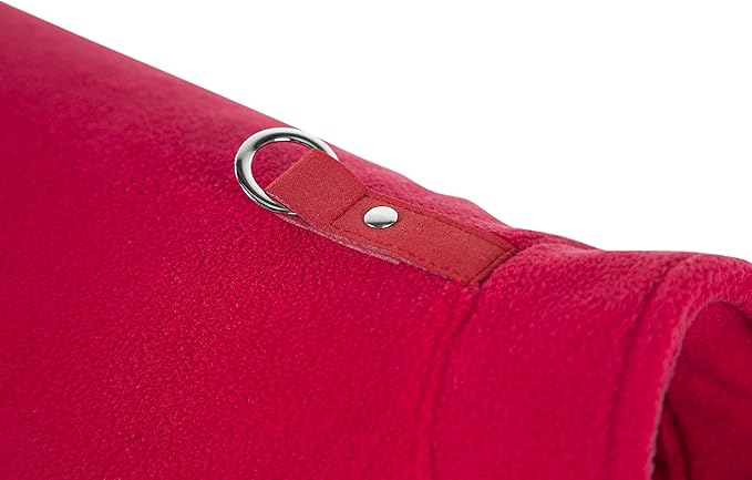 Gooby - Fleece Vest, Small Dog Pullover Fleece Jacket with Leash Ring, Red, Large