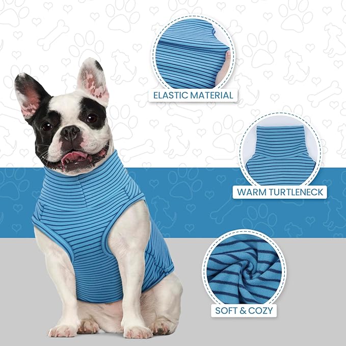 ROZKITCH Striped Dog Sweater,Cute Pet Shirt Stretchy Comfort Fit for Doberman, Rottweiler, Great Dane etc All-Day Wear BlueStripe 4XL