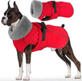 Dogcheer Dog Coat with Pocket, Waterproof Dog Jacket with Adjustable Buckle, Reflective Puppy Winter Coat Warm Turtleneck Fleece SnowJacket for Small Medium Large Dogs - Red 3XL