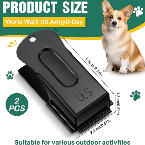2 Pieces Brass Pet Training Clicker Signaling Cricket Clicker Metal Dog Clicker for Puppy Cats Trainer Pet Owners (Black)